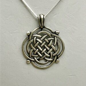 Pewter Tone Celtic Knotwork Pendant Necklace